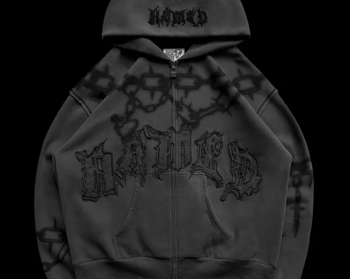 CHAINS ZIP HOODIE CAST IRON