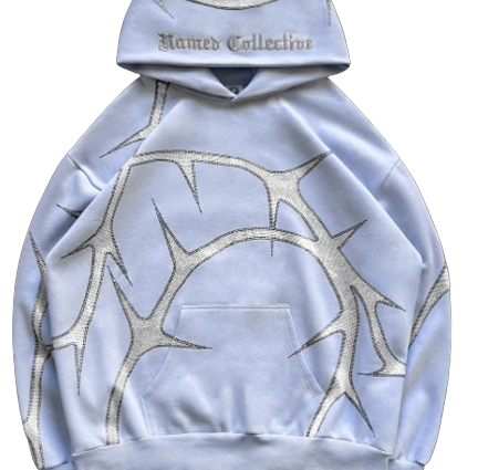 THORN RHINESTONE HOODIE ICED BLUE