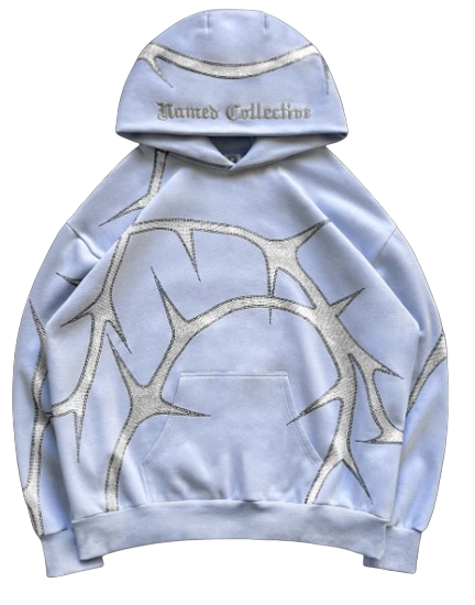 THORN RHINESTONE HOODIE ICED BLUE