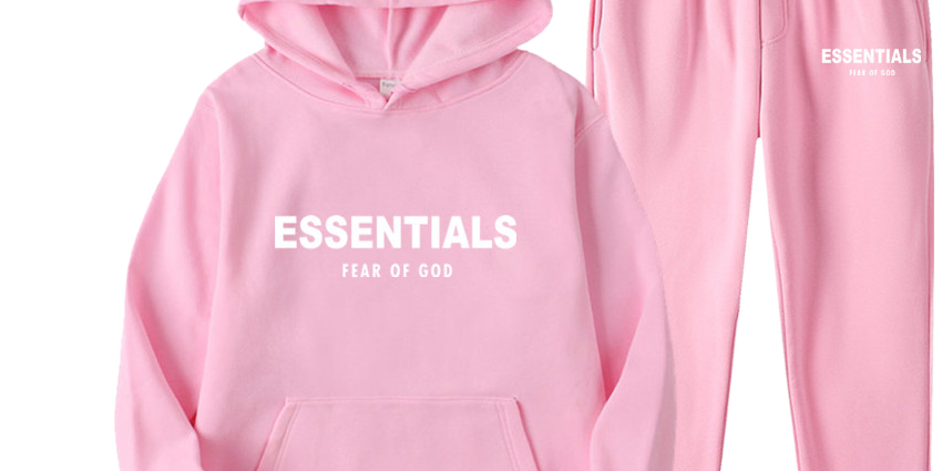 pink essentials hoodie